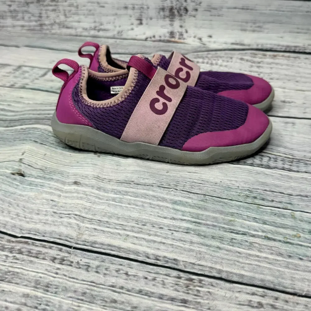 Crocs Girls Water Shoes Pink/Purple Slip On 2